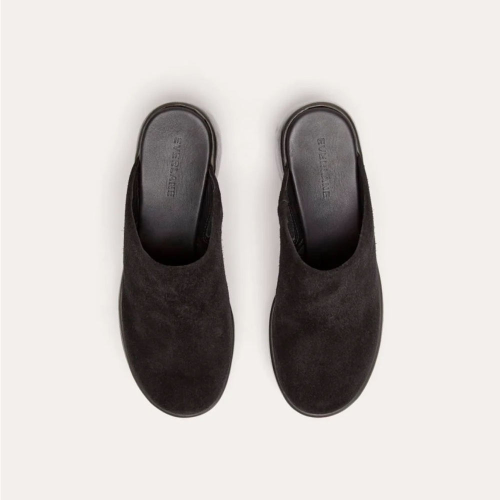 Women’s Black Suede Platform Clog Mule - Picture 5 of 12